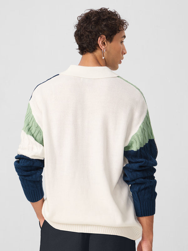 Colourblock Pullover: Atlantic
