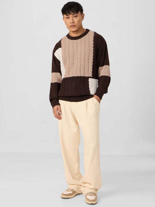 Colourblock Pullover: Mocha
