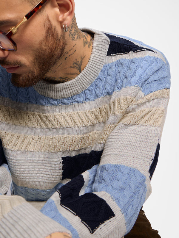 Cable Knit Pullover: Ocean Dune