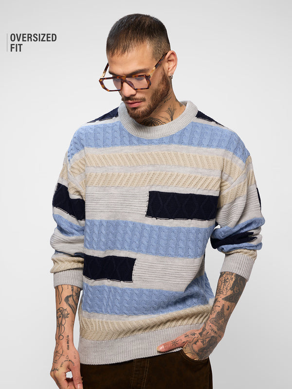 Cable Knit Pullover: Ocean Dune