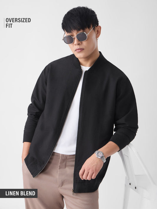 Cotton Linen Jacket: Midnight