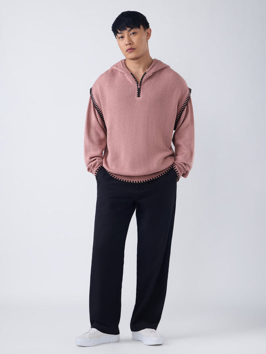Hooded Sweater: Dusty Rose