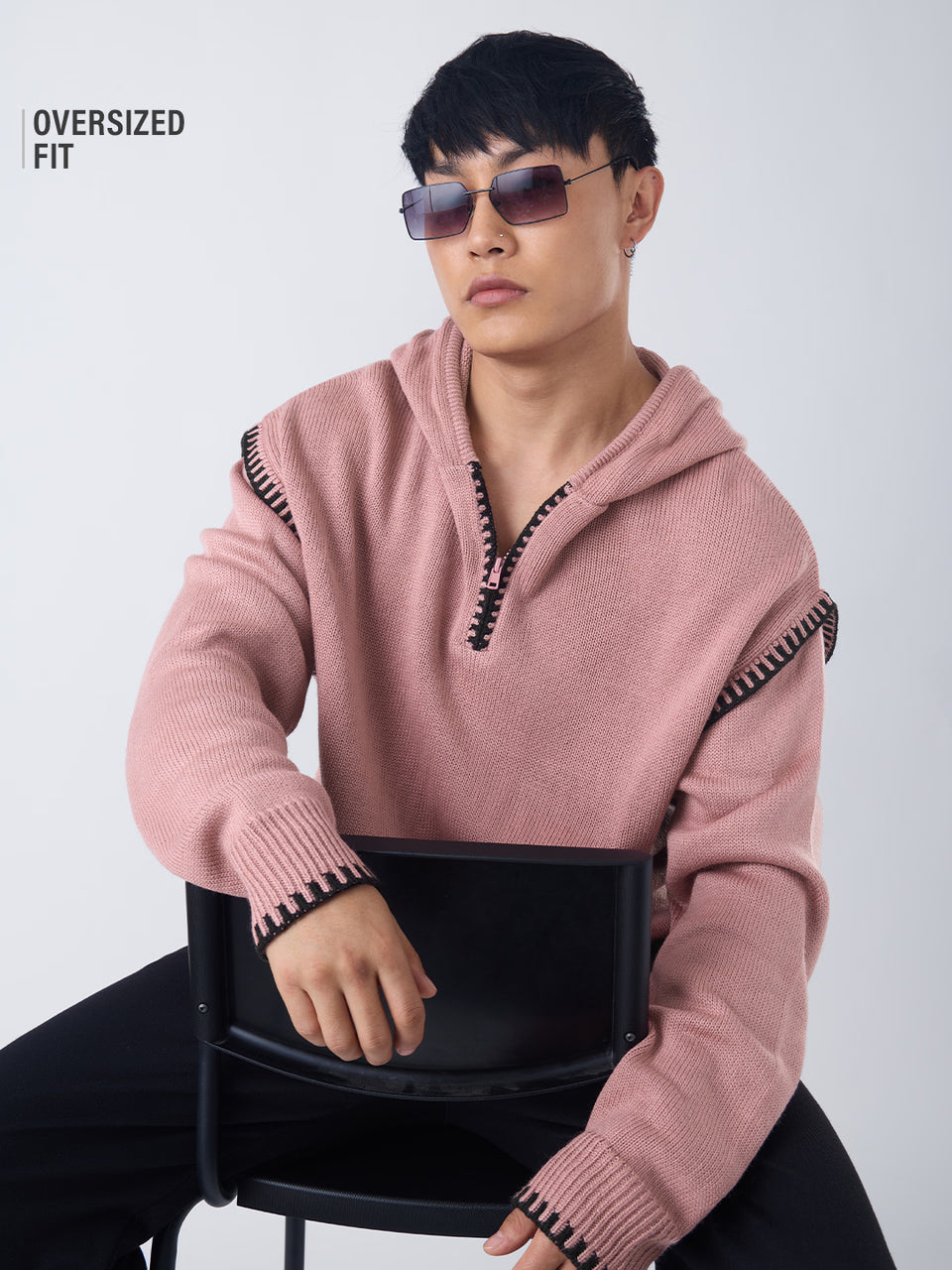 Hooded Sweater: Dusty Rose