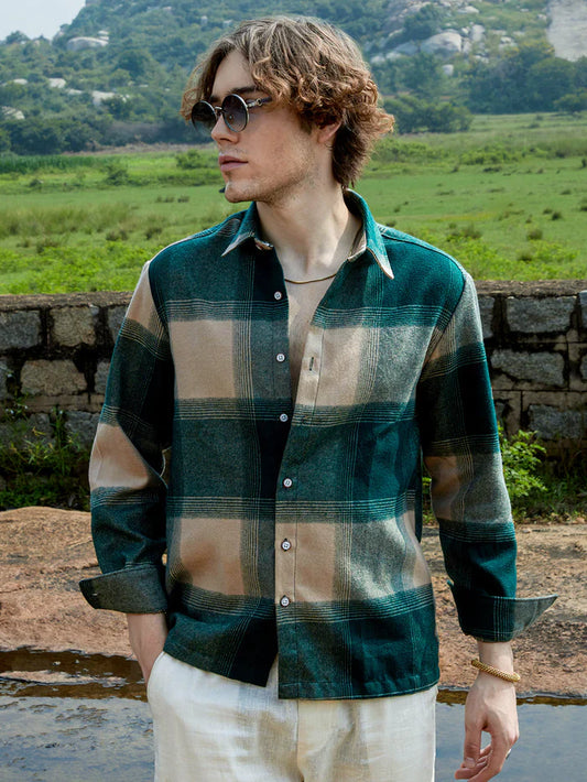 Zoom Vignette-Checkered Oversized Shirt