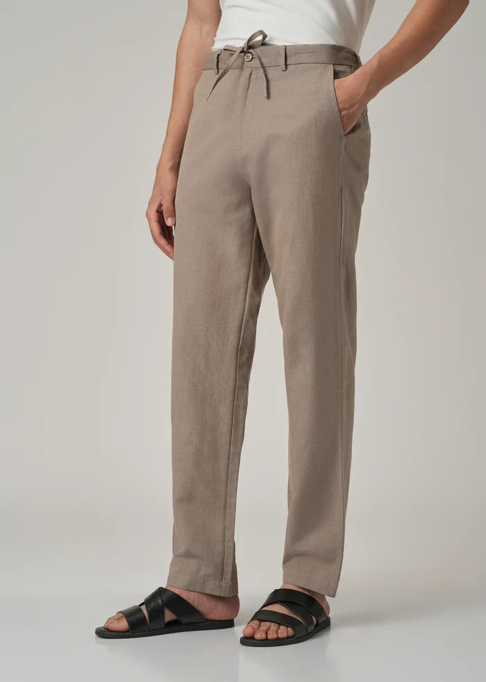 PACK OF 2 Premium Linen Pants – (Beige & Dark Olive)