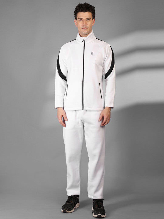 NEW HRX by Hrithik Roshan Men Colorblocked Mock Collar Mid Rise Rapid Dry Tracksuit