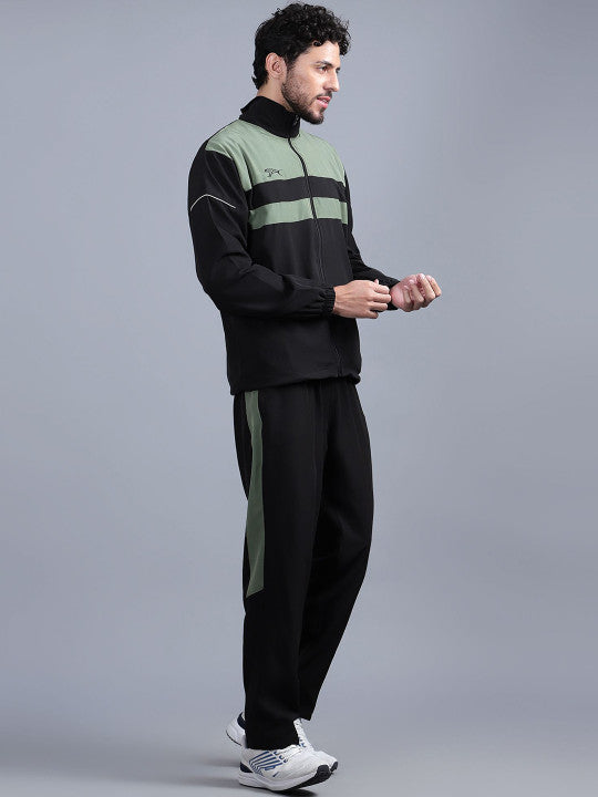 Shiv Naresh Men Colorblocked Mock Collar Tracksuits